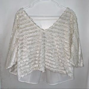 White Fringe Top